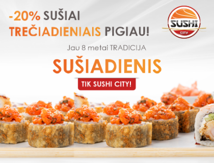 Trečiadienis - sušiadienis visiems sušiams -20%